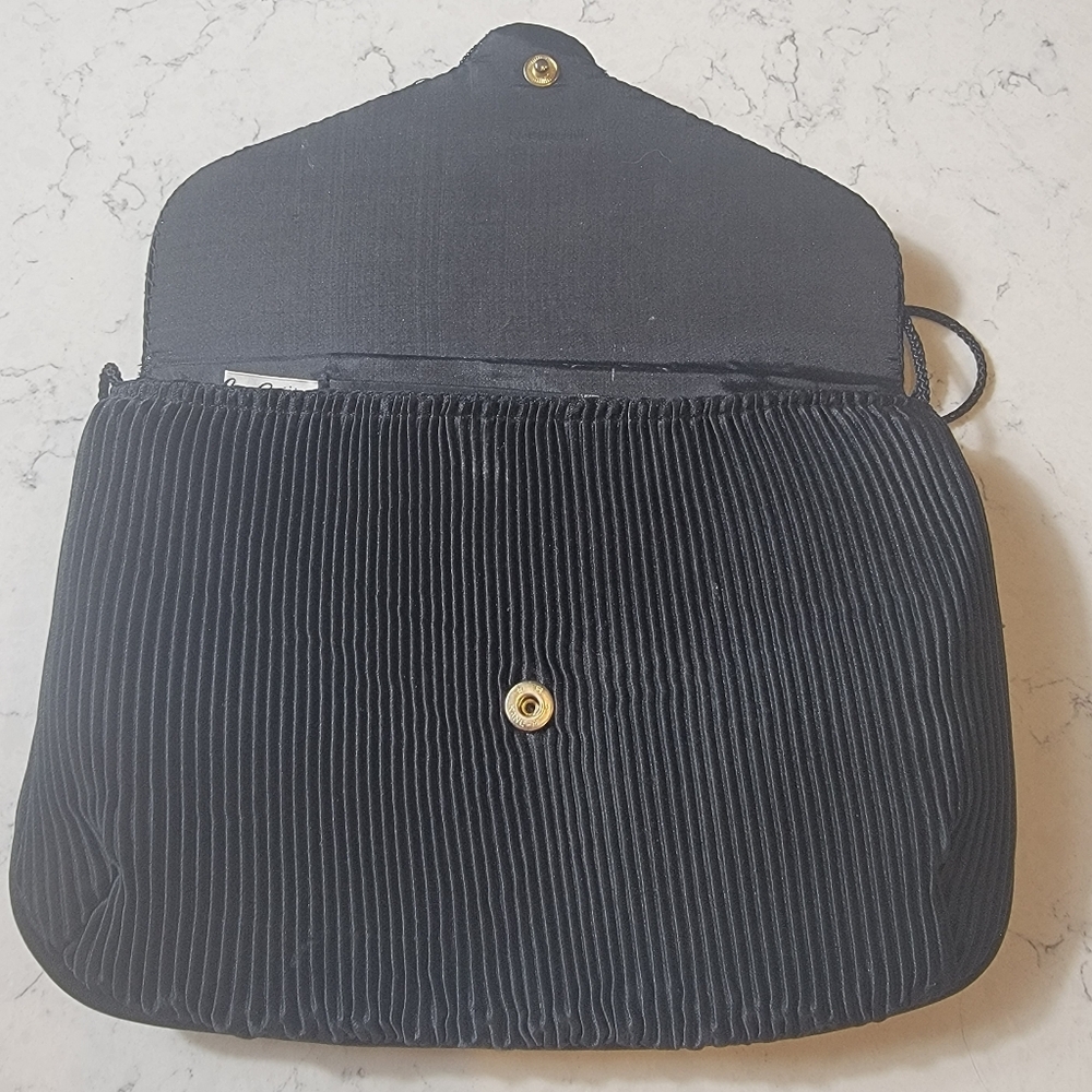 Vintage La Regale vintage black whimsigoth pleated beaded snap closure bag - Picture 10 of 10